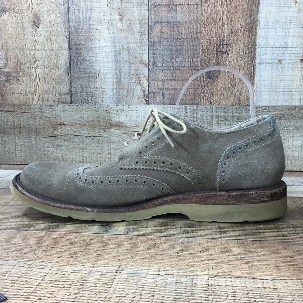 Frye Tan Leather Wingtip‎ Derby Oxford Shoes Mens 9.5 Suede